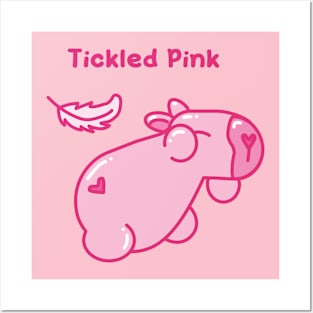 Capybara Tickled Pink - Khat&Kappibara Posters and Art